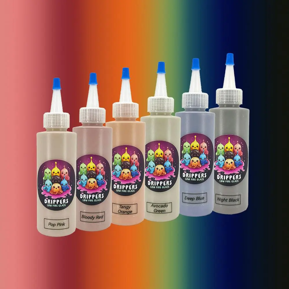 Gloop Glaze for Ceramics 6 Hard Color Set