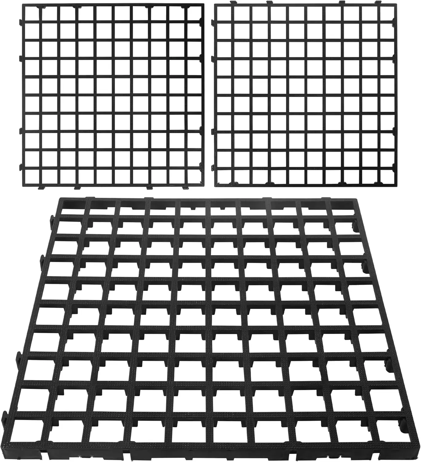 12 Units 19.5 x 19.5 Inch Permeable Pavers Gravel, Grass& Gravel Driveway System, Interlocked Pavers Gravel Grid Black PE Shed Base 1" Depth, 32 Sq Ft