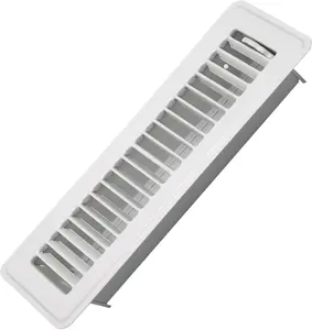 2" x 10" Floor Register - Heavy Duty Steel Walkable Floor Vents - Easy Adjust Air Supply Lever - Vent Covers for Home (White)