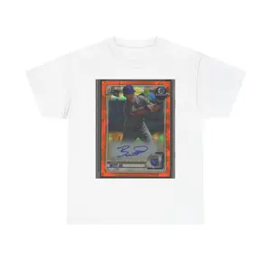 Signed Baseball Card Print T-Shirt | Baseball Player Autograph Tee