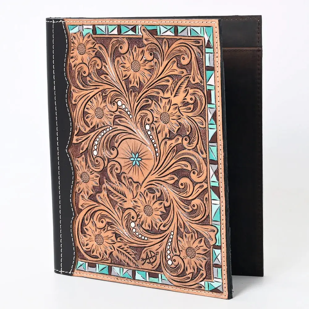 Park Hill West Hand Tooled Leather Portfolio