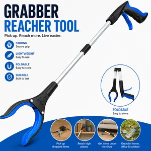 Grabber Reacher Tool, 32 Inch Extra Long Foldable Gripper and Reaching Tool, Heavy Duty Pick Up Stick Grabber for Seniors, Trash Pickup, Surgery Recovery, Mobility Assistance, Home Cleaning, Outdoor Use and Helpful Gift Ideas