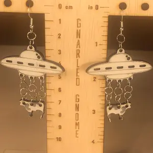 Alien Abduction Acrylic Earrings