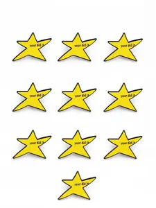 10 Pcs Inspirational Star Enamel Pins, Alloy Mini Lapel Pins, Alloy Brooch Pin, Japanese Style Metal Badges, Versatile Fashion Accessories, Gift Idea