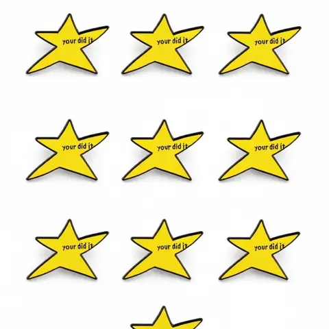10 Pcs Inspirational Star Enamel Pins, Alloy Mini Lapel Pins, Alloy Brooch Pin, Japanese Style Metal Badges, Versatile Fashion Accessories, Gift Idea