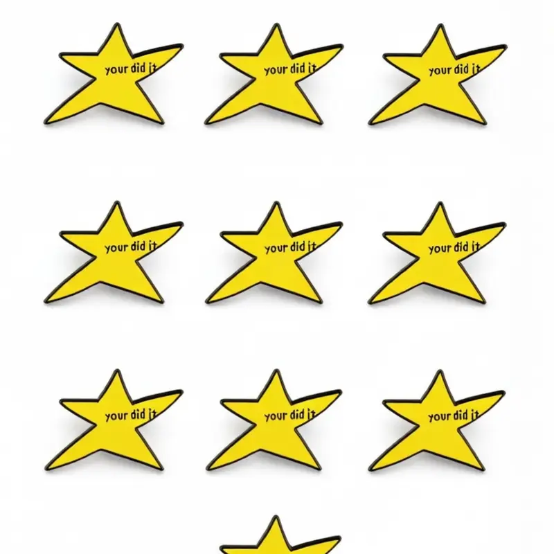 10 Pcs Inspirational Star Enamel Pins, Alloy Mini Lapel Pins, Alloy Brooch Pin, Japanese Style Metal Badges, Versatile Fashion Accessories, Gift Idea