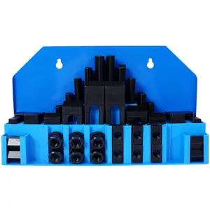 58Pc T-Slot Clamping Kit Mill Machinist Set With T-slot cleaner and Tightening Wrench (3/4 Table Slot 5/8-11 Stud Size or 9/16 Table Slot 1/2-13 Stud Size) 58pcs clamping kit,5/8-11" x 3/4"