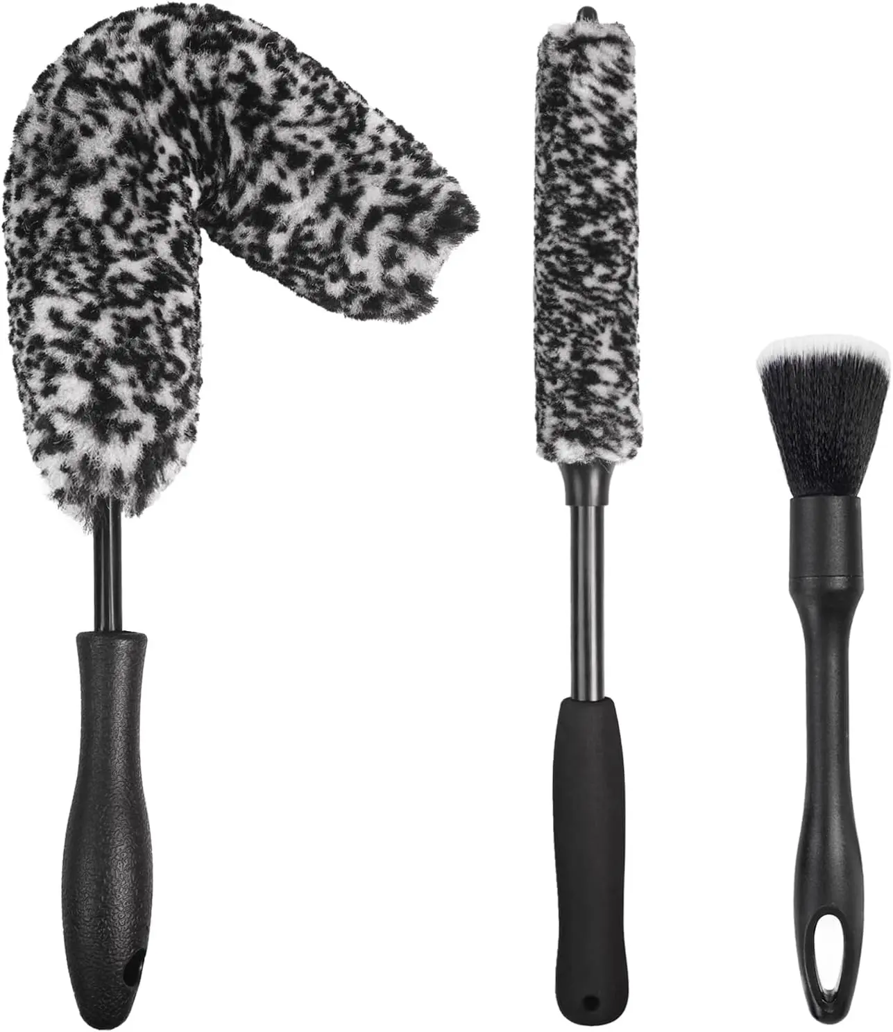 3 count Wheel Brush Kit for Cleaning Wheel and Tire, Wheel and Rim Brush,  Detailing Brushes, Bendable & Durable  Wheel Rim Cleaner Brush Set, Detailing Cleaning Brush Supplies Kit