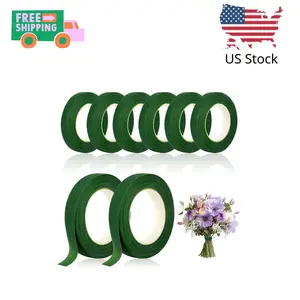 8 Rolls Floral Tape 1/2inch Flower Tape, Green Floral Tape for Fresh Flowers, 30 Yards Florist Tape