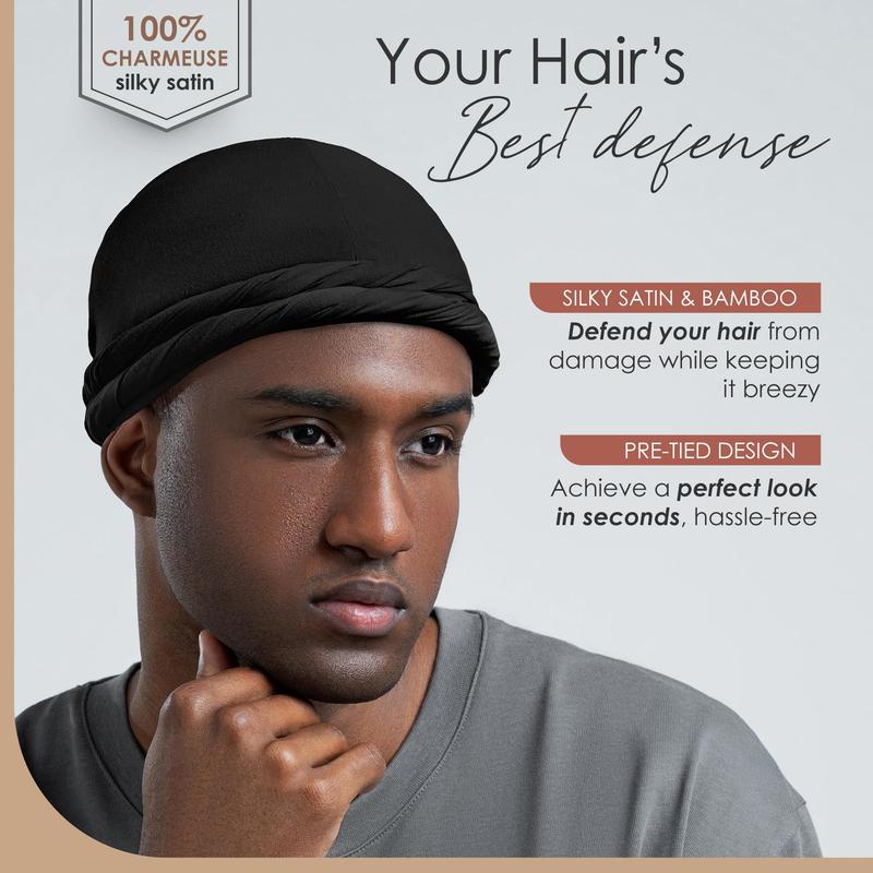 Stylish Turban for Men, Men's Turban Twist Head Wraps Durag for Men Women Modal and Satin Vintage Turban Scarf Tie