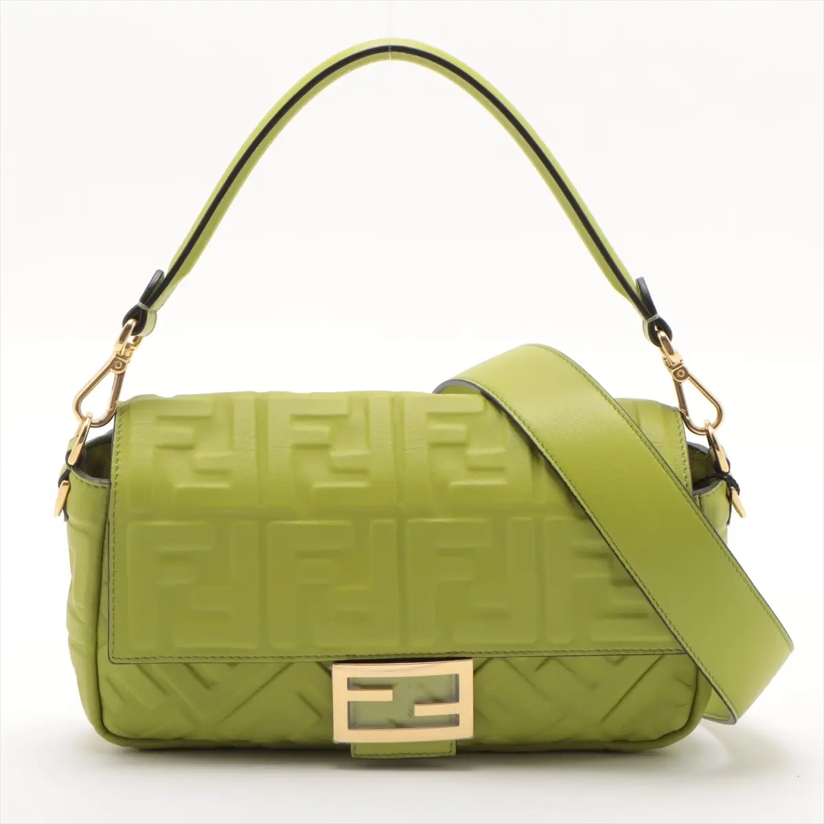 Pre-owned FENDI 1 Shoulder Bags Baguette in Green