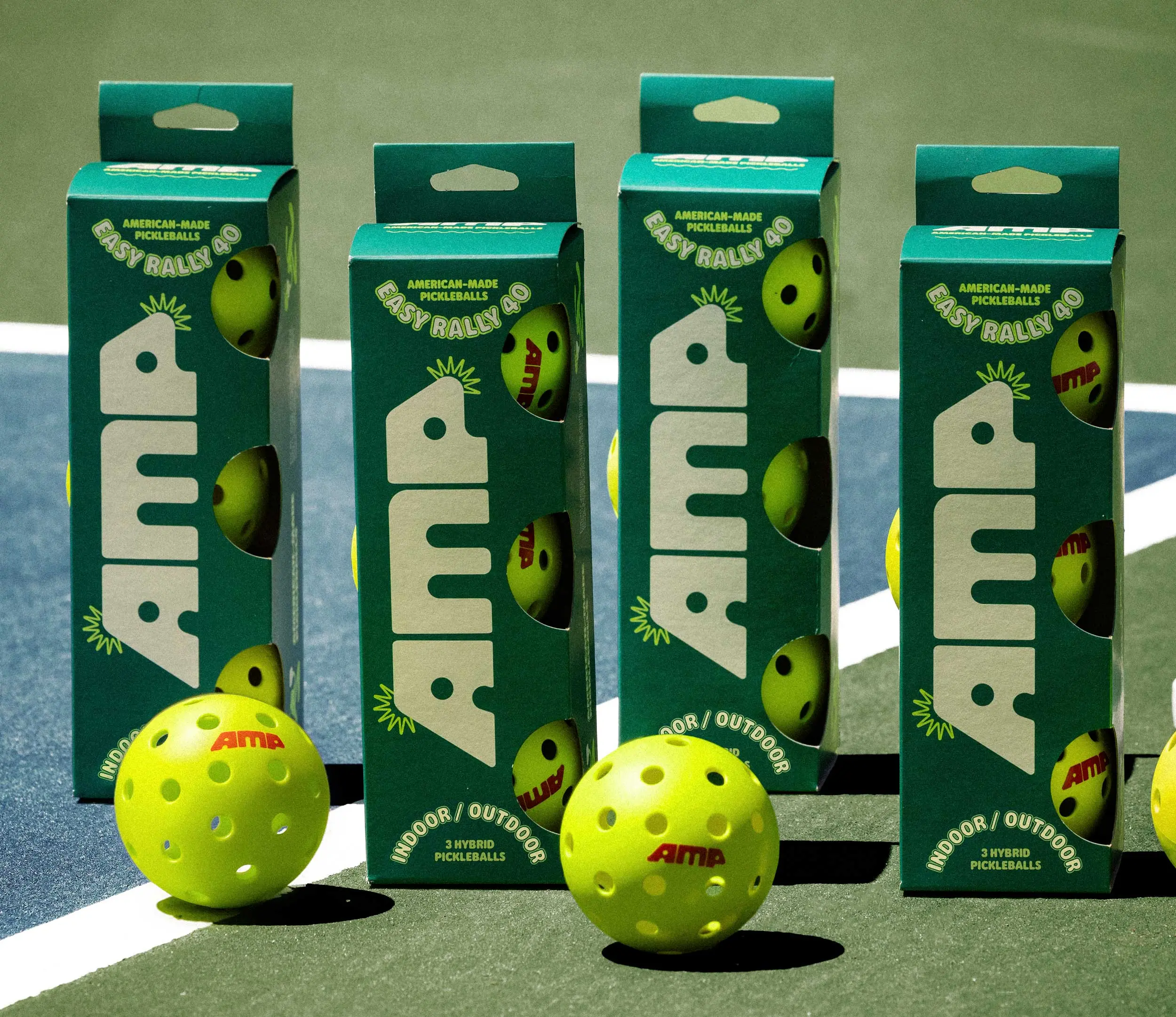 Easy Rally 40 Outdoor Pickleball Balls - 40-Hole Design, Consistent Bounce, Durable for Practice & Recreational Play, Neon Yellow-Green