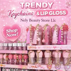 Nely Beauty Store LLC NB 12 pcs Lips Gloss Mixed Trendy Keychains & Lip Gloss Set for Women