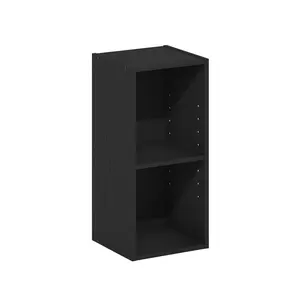 FULDA Bookcase, 2-Tier Narrow Bookshelf, Bookcase 10-In Wide Narrow Bookcase, 9.3 x 9.8 x 21.2, for Living Room Bedroom Home Office, Blackwood