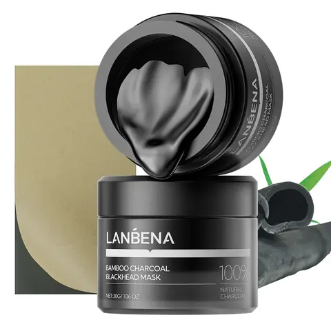 【Buy 2 Get 2 Free】LANBENA Bamboo Charcoal Blackhead Remover Mask Nose Strips Facial Peeling off Face Mask Acne Pore Cleanser Deep Cleansing Smoothing Acne, Clay, Sensitive