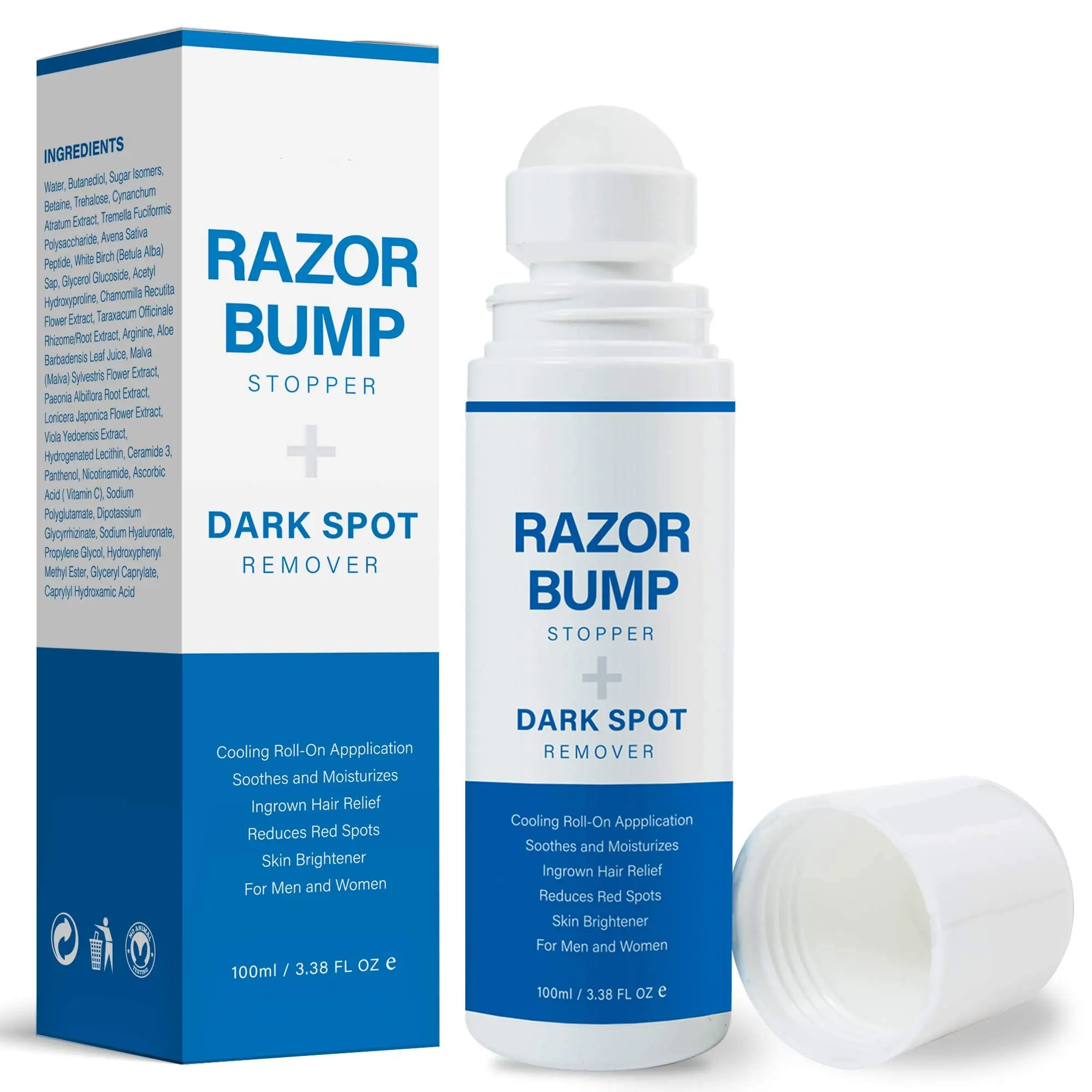 Razor Bump Stopper & Ingrown Hair Treatment: Soothes razor bumps, burns,  and ingrown hairs with aloe blend. Roll-on applicator for men & women. -  TikTok Shop