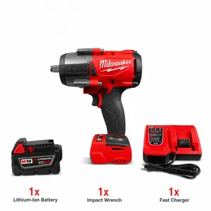 Milwaukee M18 Cordless Impact Wrench, 1/2 Inch Drive 1000Nm Tool For Automotive Maintenance, Tire Service And Construction Projects, Built With Brushless Motor, Includes 1 XC 6.0Ah Battery And A Fast Charger