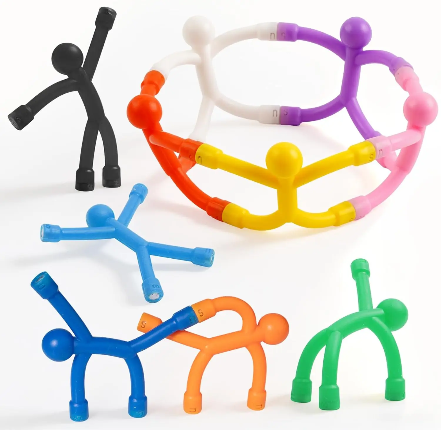 Opaque 10Pcs Magnetic People Toys - Refrigerator Magnets Set, Quiet Fidget Play Travel Essentials for Kids, Portable Sensory Toy for Airplane/Car Use