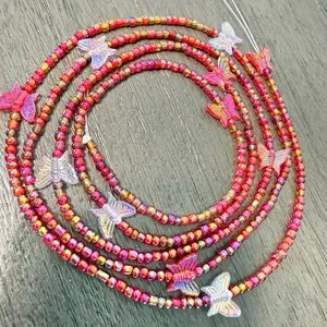 Butterfly sunset Tie on waist beads
