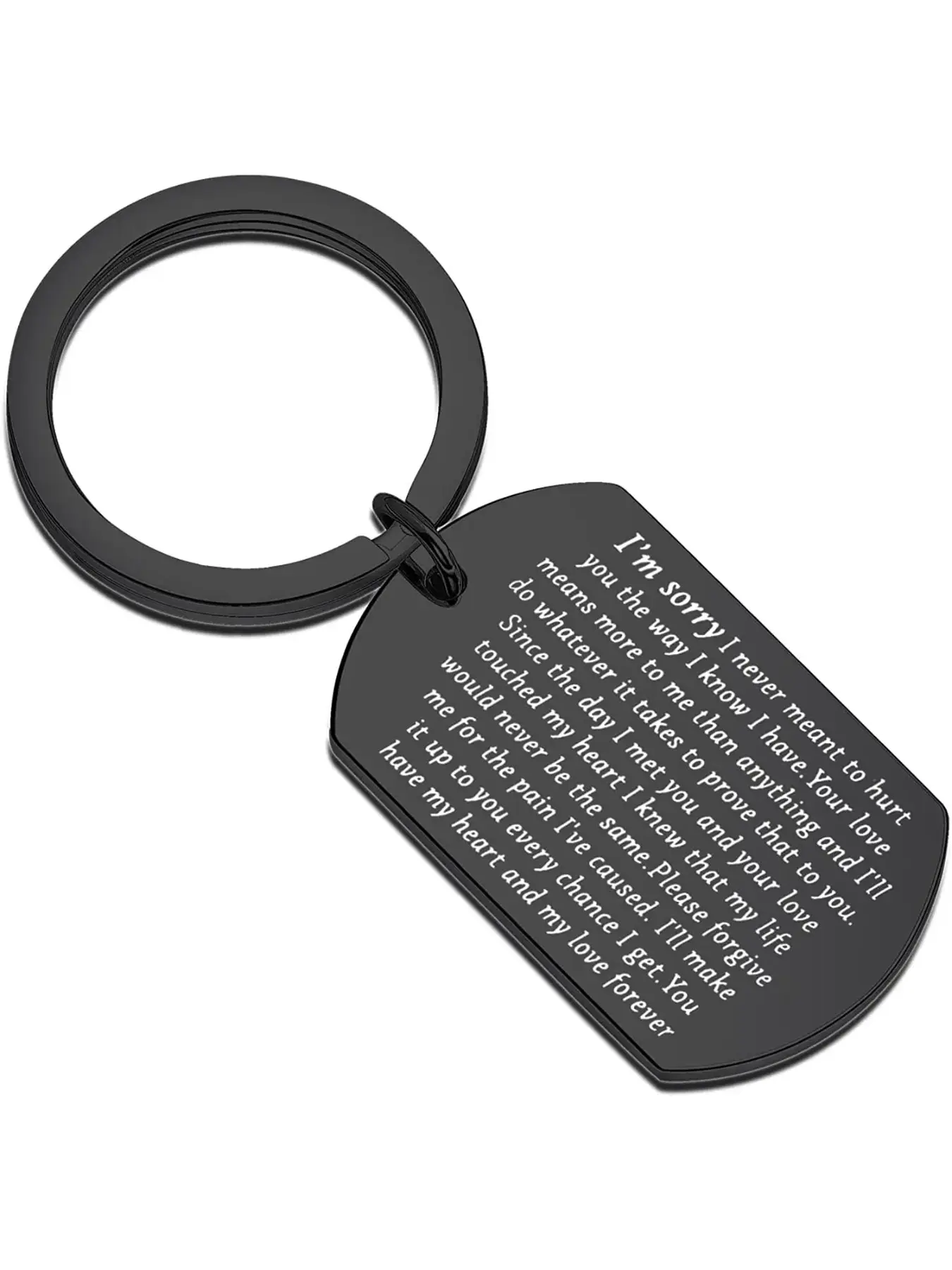 Apology Keychain Gift Sorry Gift for Apologizing I'm Sorry Keychain Forgive Me Gifts to Say You're Sorry Stylish Stainless Steel Keychain Keyrings