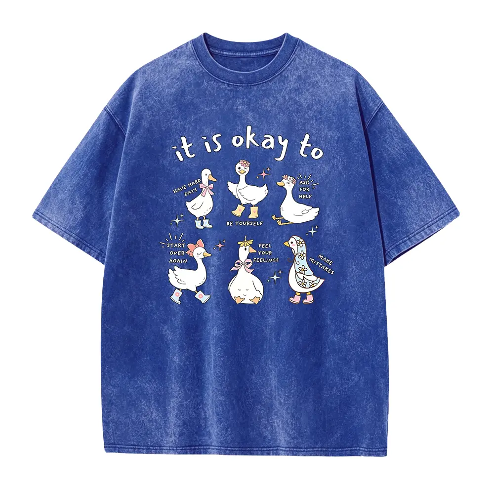 Washed T-shirt-Blue
