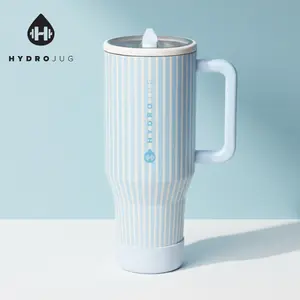 HydroJug Traveler 40oz Insulated Tumbler – Leak-Proof Water Bottle with Flip Straw & Handle, Cup Holder Fit, Stainless Steel, Spill-Free Lid