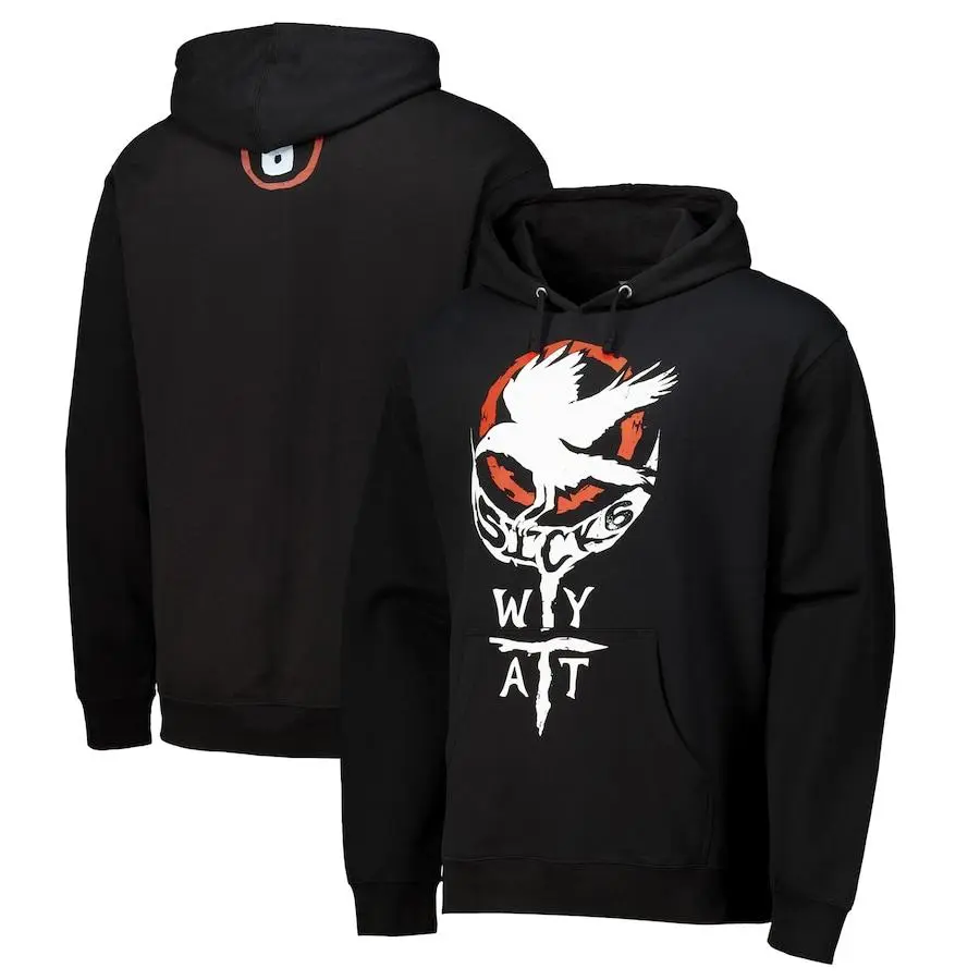 Unisex Black Wyatt Sicks Pro Wrestler Pullover Hoodie - Original, Stylish, Basic, Casual Fitted Top - T-Shirt, Sweatshirt Options for Coordinating with Jeans, Graphic Cotton Menswear