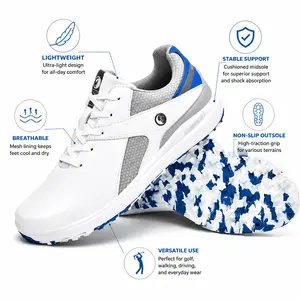Men's Lightweight Golf Shoes Breathable Athletic Walking Trainers All Day Comfort Non Spikeless Outdoor Casual Sneakers Driving