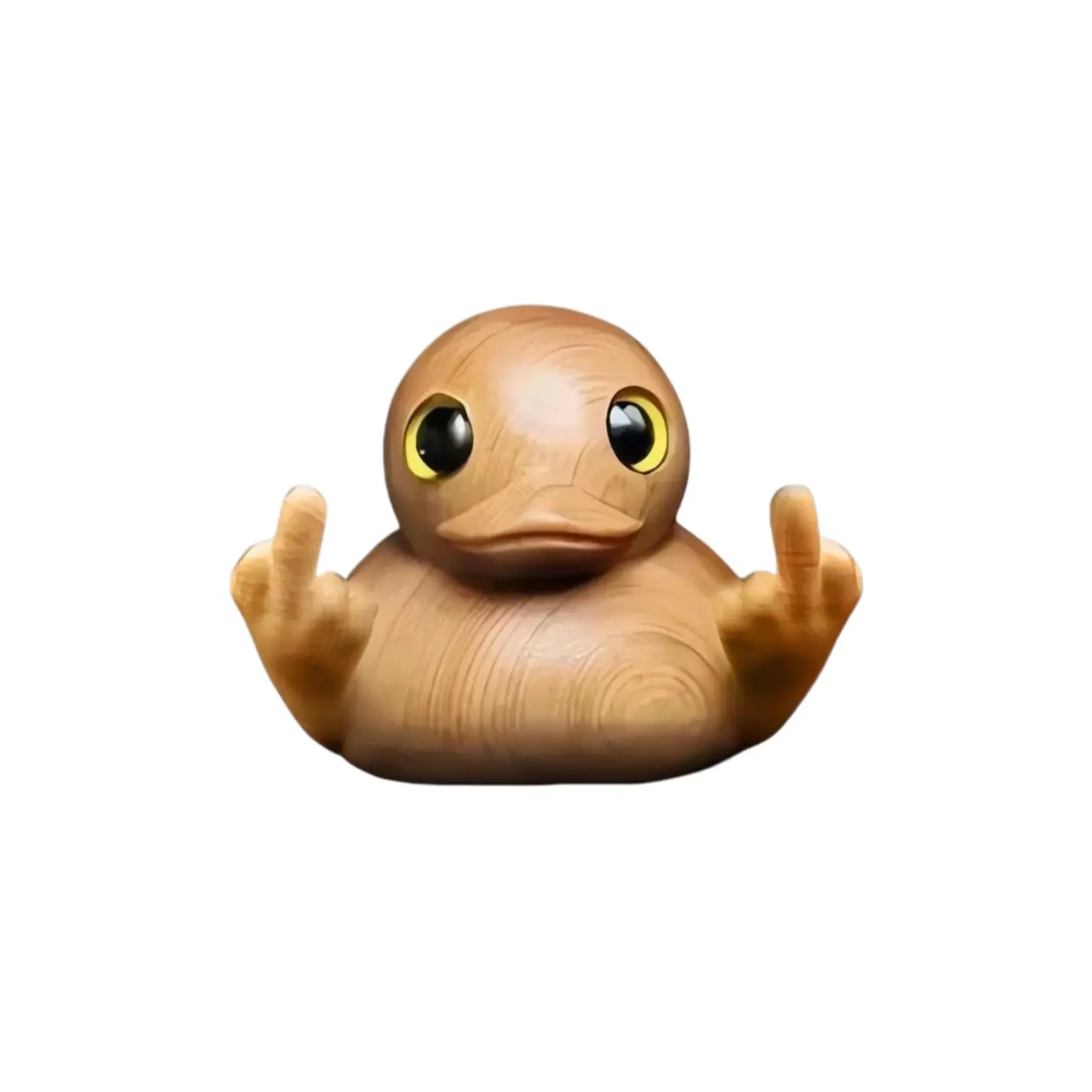 Funny Middle Finger Duck Statue, Handmade Wooden Miniature, Humorous Office Desk Decor, Creative Desktop Ornament, Creative Desktop Decoration, Perfect Gift for Birthday, Christmas, Pranks, Desktop Figurine, Creative Home Decor, Statues Figurines