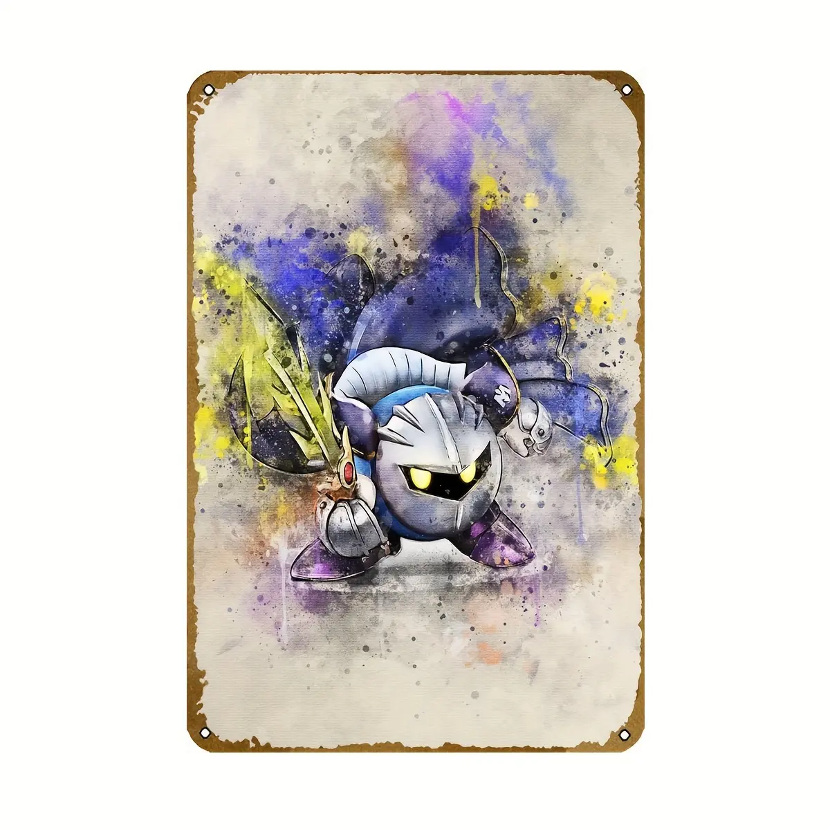 Meta Knight 3 retro tin sign-Video game wall art metal plaque for home, bar, pub-8x12 inch gamer decor poster-durable metal material