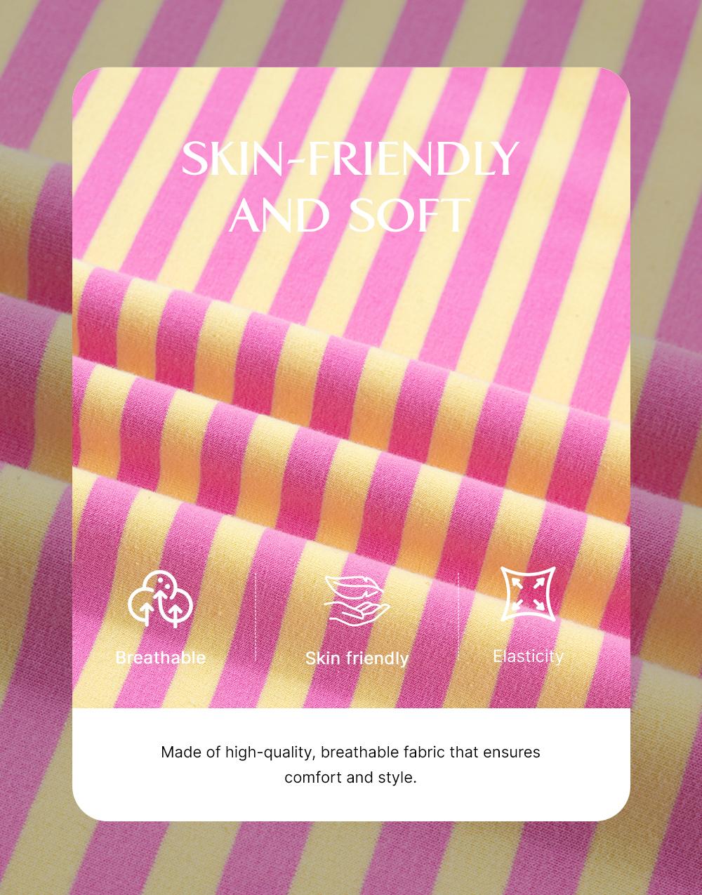 Asvivid Women's Stripe Two Piece Set Drop Shoulder Casual T Shirt & Short Set - 2 Pieces Set Versatile Summer Outfit Clothes