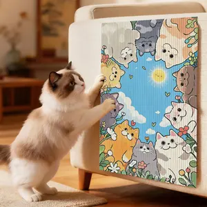 Cat Scratching Mat Cat Scratch Pad Self Adhesive Cat Scratcher for Indoor Cats, Wall Sofa Furniture Protection Cat Scratching Board, Cat Climbing Mat and Cat Scratching Post Cover for Cat Tree Use