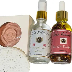 Kela Naturals Rose  Clay Glow Facial Care for All Skin Types - Hydration & Moisturizing for Softer Glowing  Smooth  Radiant Skin