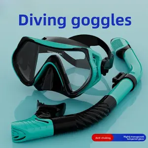 Diving Goggles Snorkeling Full Dry Snorkel Set Large Frame Swimming Goggles Liquid Silicone Swimming Equipment Diving Goggles  stealth snorkel