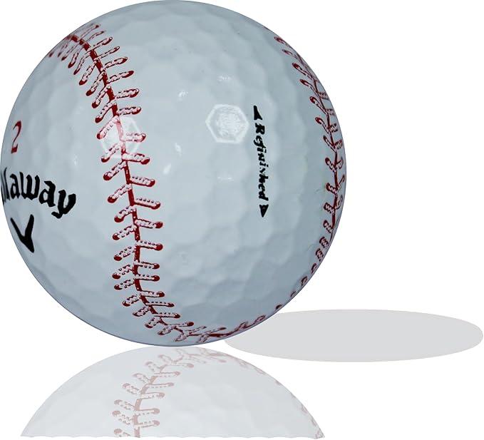 Callaway Chrome Soft Certified Refinished Baseball Golf Balls - 12 Pack - Designed with Stitching Pattern - Par-FECT for Any Golf Outing!