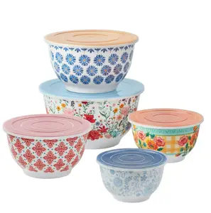 Brilliant Blooms 10-Piece Melamine Bowl Set