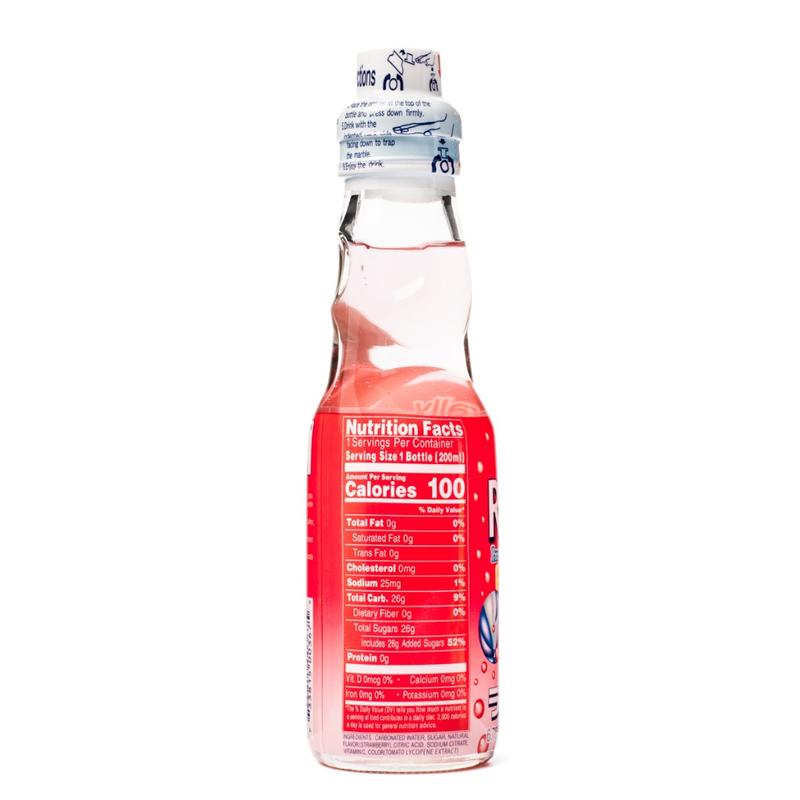 Sangaria Ramune Premium Carbonated Soft Drink, Strawberry or Lychee Flavor – 6 Pack (6.76 oz each), Popular Japanese Beverage