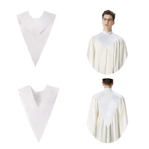 Graduation & Church Choir Stole for Adults - Unisex V-Shaped Style, Solid Color Satin