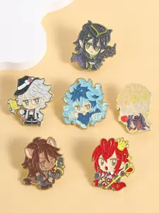 Twisted Wonderland Q Version Enamel Pin Set, Collectible Six Characters Riddle Idia Leona Malleus Vil Azul, Perfect for Anime Fans, Cosplay and Bag Decoration