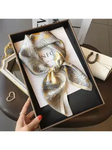 Tropical jungle printed silk scarf, Boho style scarf, new spring and autumn fashion versatile accessory, elegant 70cm square scarf