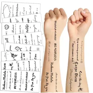 Cross-border black and white English letter tattoo stickers are waterproof, suitable for parties and gatherings, and are fun and stylish face stickers