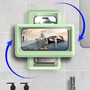 360° Rotating Shower Phone Holder, Anti-Fog Waterproof Touch Screen Case, Compatible with iPhone 14/13/12/11 Pro Max XS XR, Fits Up to 6.8 Inch, Phone Mount