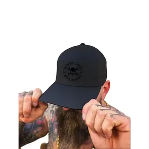 TheDriveClothing Nobody Cares Black On Black Flexfit Hat – Y2K Streetwear Trucker Cap, Blackout Biker Fashion, TikTok Viral Skater Hat, Grunge Urban Gym Outfit, Alt Aesthetic Snapback