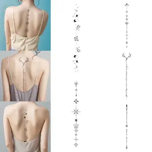 5 Sheets Special Designs Temporary Tattoos for Women Girls - Long Last Waterproof Realistic Black Sexy Temporary Tattoos for Women Body Art Arm Back,Perfect for Parties, Festivals & Halloween