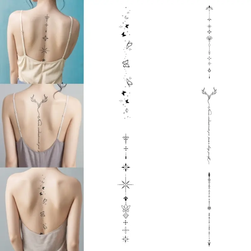 5 Sheets Special Designs Temporary Tattoos for Women Girls - Long Last Waterproof Realistic Black Sexy Temporary Tattoos for Women Body Art Arm Back,Perfect for Parties, Festivals & Halloween