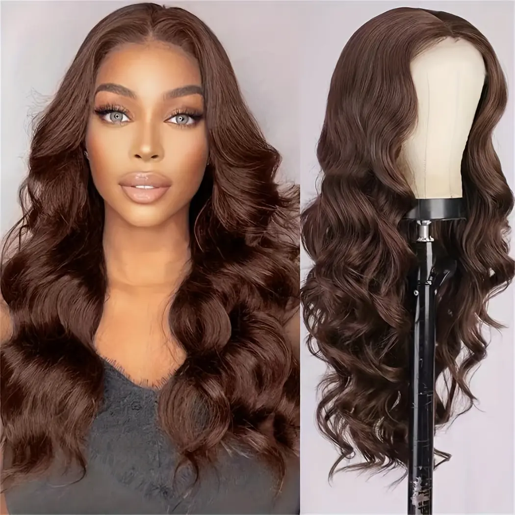 V Part Body Wave Wig 180% Density No Leave Out, GluelessUpgrade U Part Wig Beginner Friendly Easicontour Vpart WigReady to Go Natural Black Color 26inch