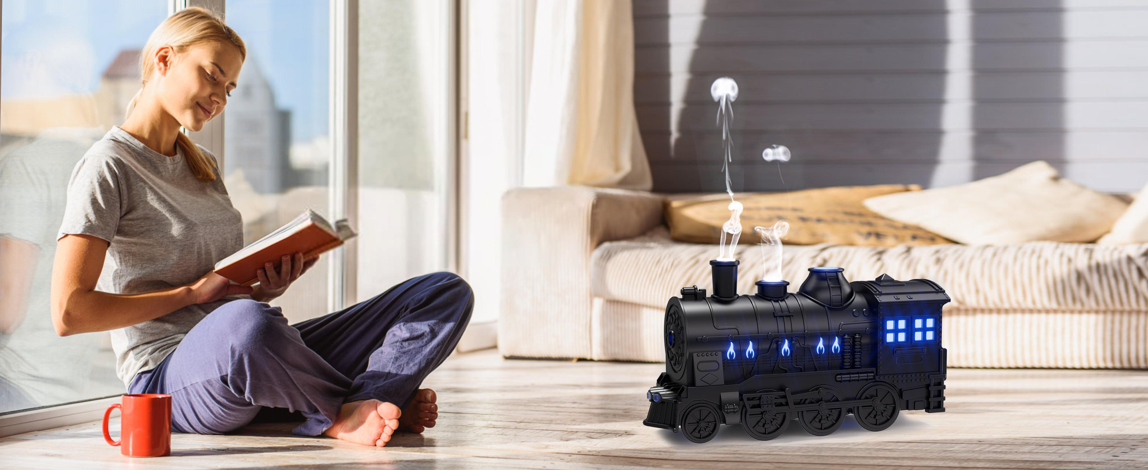 Diffuserlove 300ML Train Diffuser: Cool Mist + Night Light for Bedroom Desk