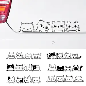 2026 New Peeking Cat Vinyl Sticker Car Window Bumper Decoration, Halloween Cats Decals Fur Kitten Laptop Stickers for Apple MacBook Decor For Your Cars