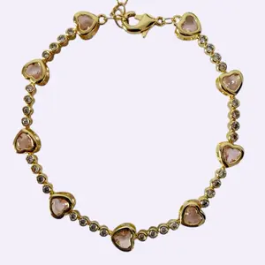 pink heart tennis bracelet
