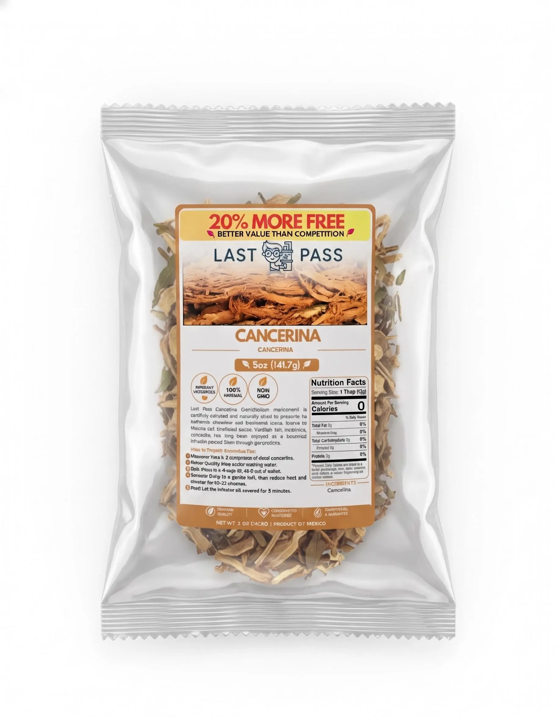 LastPass Cancerina Natural Non-GMO Loose Leaf Herbal Tea - 5oz Traditional Beverage Infusion